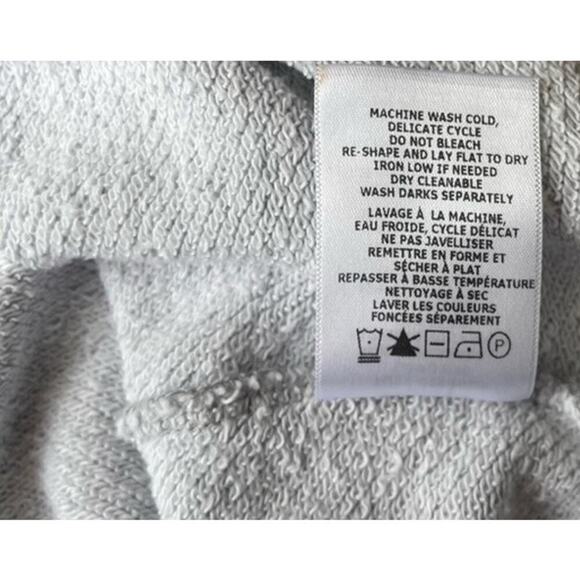 Twenty Montreal Cropped Cotton Blend Polo Top Heather Gray White Collar - Large - Picture 14 of 15